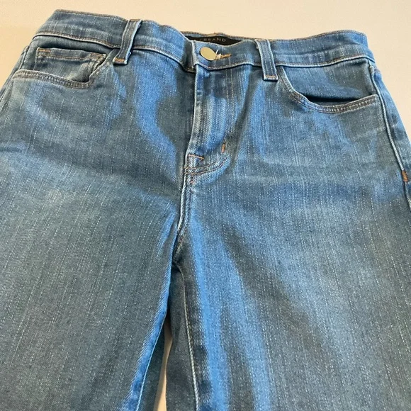 J Brand High Rise Blue Denim Flare Leg Jeans with Stretch, Size 26 - Picture 2 of 16